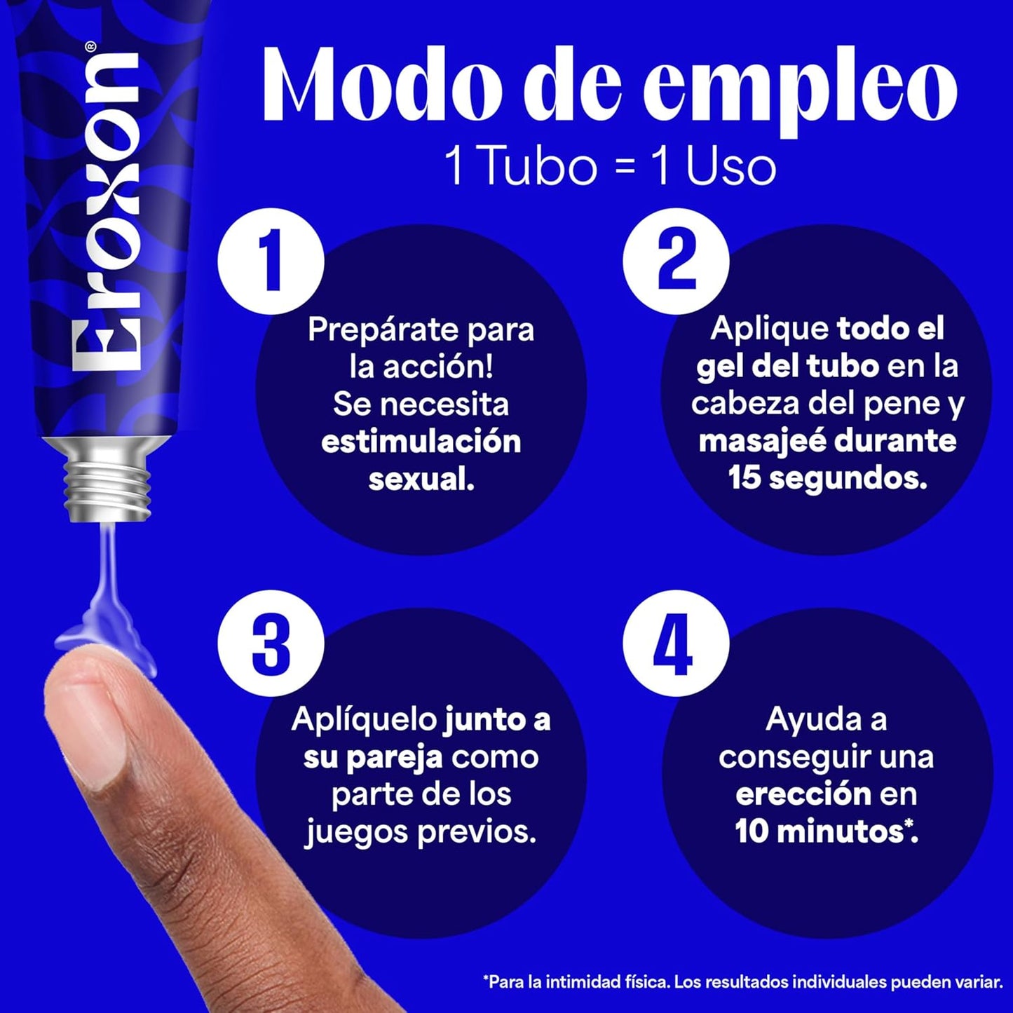 Eroxon Erectile Dysfunction Treatment Gel, New Clinically Proven Topical Gel, Helps Get an Erection Within 10 Minutes, 8 Single Use Tubes